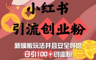 小红书引流创业粉，新模板玩法并且安全导流，日引100+创业粉