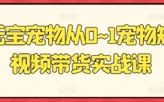 元宝宠物从0~1宠物短视频带货实战课