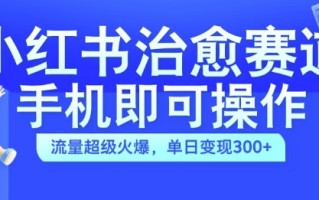 小红书治愈视频赛道，手机即可操作，流量超级火爆，单日变现300+【揭秘】
