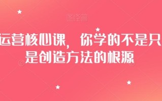 淘系运营核心课，你学的不是只方法是创造方法的根源