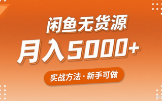 2025年闲鱼无货源副业赚钱项目，新手小白月入5000+实战方法