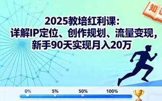 2025教培红利课：详解IP定位、创作规划、流量变现，新手90天实现月入20万
