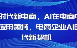Al时代新电商，Al在电商中的应用领域，电商企业AI时代新契机