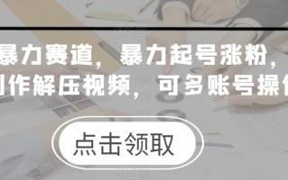 冷门暴力赛道，暴力起号涨粉，无脑制作解压视频，可多账号操作