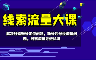 线索流量大课-解决线索账号定位问题，新号起号没流量问题，线索流量导进私域