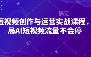 AI短视频创作与运营实战课程，布局Al短视频流量不会停