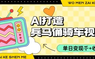 用AI打造兵马俑骑单车视频，单日变现1k+，轻松收割百万播放