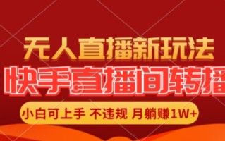 快手直播间全自动转播玩法，全人工无需干预，小白月入1W+轻松实现【揭秘】