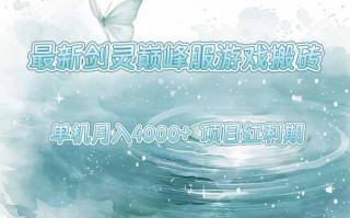 最新剑灵巅峰服游戏搬砖，项目红利期，单机稳定4000+操作简单好上手