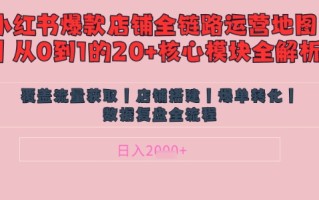 别再乱投流了！小红书店铺精细化运营让爆款笔记自己涨粉的底层逻辑​，日入1k