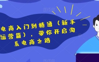 淘宝电商入门到精通（新手篇+运营篇），带你开启淘系电商之路
