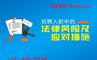 招聘入职中的法律风险及应对措施（6集） mp4高清无水印视频教程网盘免费下载