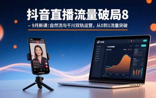 抖音直播流量破局8-9月新课：自然流与千川双轨运营，从0到1流量突破