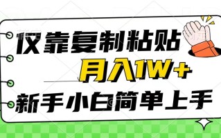 仅靠复制粘贴，被动收益，轻松月入1w+，新手小白秒上手，互联网风口项目