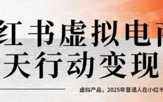 小红书虚拟电商14天变现训练营，虚拟产品，2025年普通人在小红书最后的搞钱机会