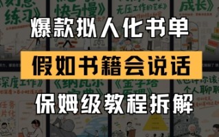 最新爆款拟人化书单玩法，假如书籍会说话，保姆级教程