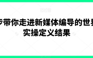 一步带你走进新媒体编导的世界，实操定义结果