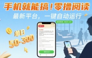 手机就能搞！零撸阅读挂G，最新平台，一键自动运行，随时随地挣，单日50-3张+【揭秘】
