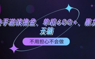 (9491期)快手游戏100%转化撸金，单机600+，不用担心不会做