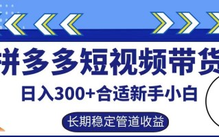 拼多多短视频带货日入300+，实操账户展示看就能学会