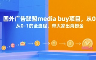 国外广告联盟media buy项目，从0-1的全流程，带大家出海捞金