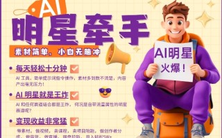 AI明星牵手，每天十分钟，带货、素材、分成都非常猛，发布就爆，月入过W，小白无脑冲