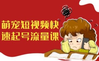 萌宠短视频快速起号流量课，短视频带货宠物新风口