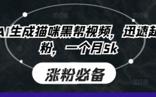 即梦AI生成猫咪黑帮视频，迅速起号涨粉，一个月5k
