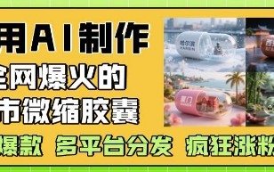 利用AI制作全网爆火的城市微缩胶囊，条条爆款， 多平台分发，疯狂涨粉变现