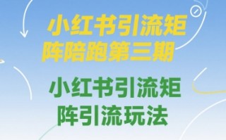 小红书引流矩阵陪跑第三期，小红书引流矩阵引流玩法