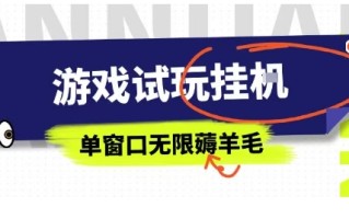 全网首发试玩挂G项目，全自动运行单窗口无上限，纯0撸本人亲测一天可薅100米【揭秘】
