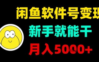闲鱼软件号变现，新手就能干，月入5k+