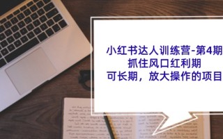 小红书达人训练营第4期：抓住风口红利期，可长期，放大操作的项目