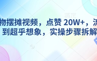 AI动物摆摊视频，点赞 20W+，流量好到超乎想象，实操步骤拆解