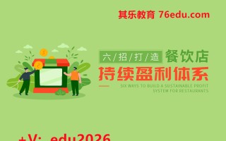 六招打造餐饮店持续盈利体系（3集） mp4高清无水印视频教程网盘免费下载