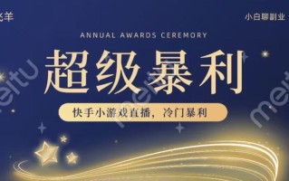 快手官方暴利冷门小游戏无人直播，小白一台电脑即可操作，轻松月入10w+