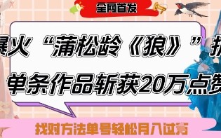 爆火“蒲松龄《狼》”实战拆解，仅6条作品涨粉24W，单条作品收获20W点赞，找对方法轻松起号月入过W