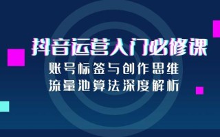 抖音运营入门必修课，账号标签与创作思维，流量池算法深度解析