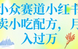 小众赛道小红书卖小吃配方，操作简单，月入过W