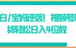 小白/宝妈逆袭！视频号带货轻松日入4位数【揭秘】
