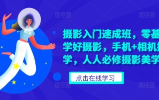 摄影入门速成班，零基础轻松学好摄影，手机+相机摄影教学，人人必修摄影美学