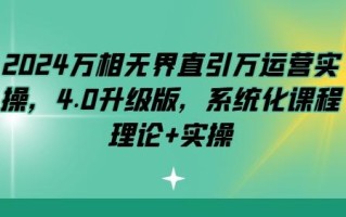 2024万相无界直引万运营实操，4.0升级版，系统化课程 理论+实操