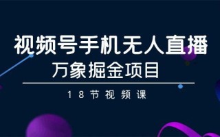 视频号手机无人直播-万象掘金项目(18节视频课)