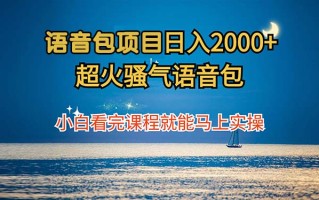 语音包项目 日入2000+ 超火骚气语音包小白看完课程就能马上实操