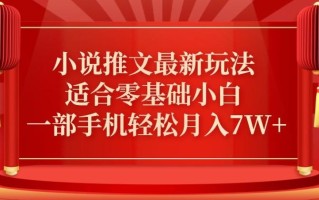 小说推文最新真人哭玩法，适合零基础小白，一部手机轻松月入7W+【揭秘】
