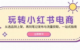 玩转小红书电商：从选品到上架，再到笔记发布与流量获取，一站式指南
