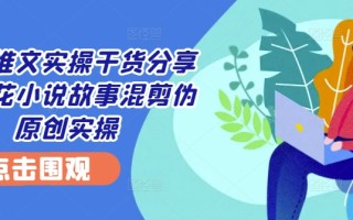 小说推文实操干货分享—蛋花小说故事混剪伪原创实操