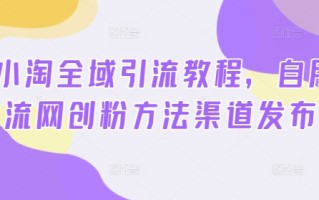 2024小淘全域引流教程，自用引流网创粉方法渠道发布