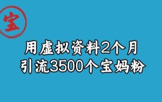宝哥虚拟资料项目，2个月引流3500个宝妈粉