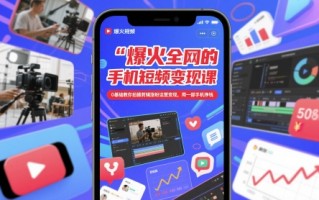 爆火全网的手机短视频变现课，0基础教你拍摄剪辑涨粉运营变现，用一部手机挣钱